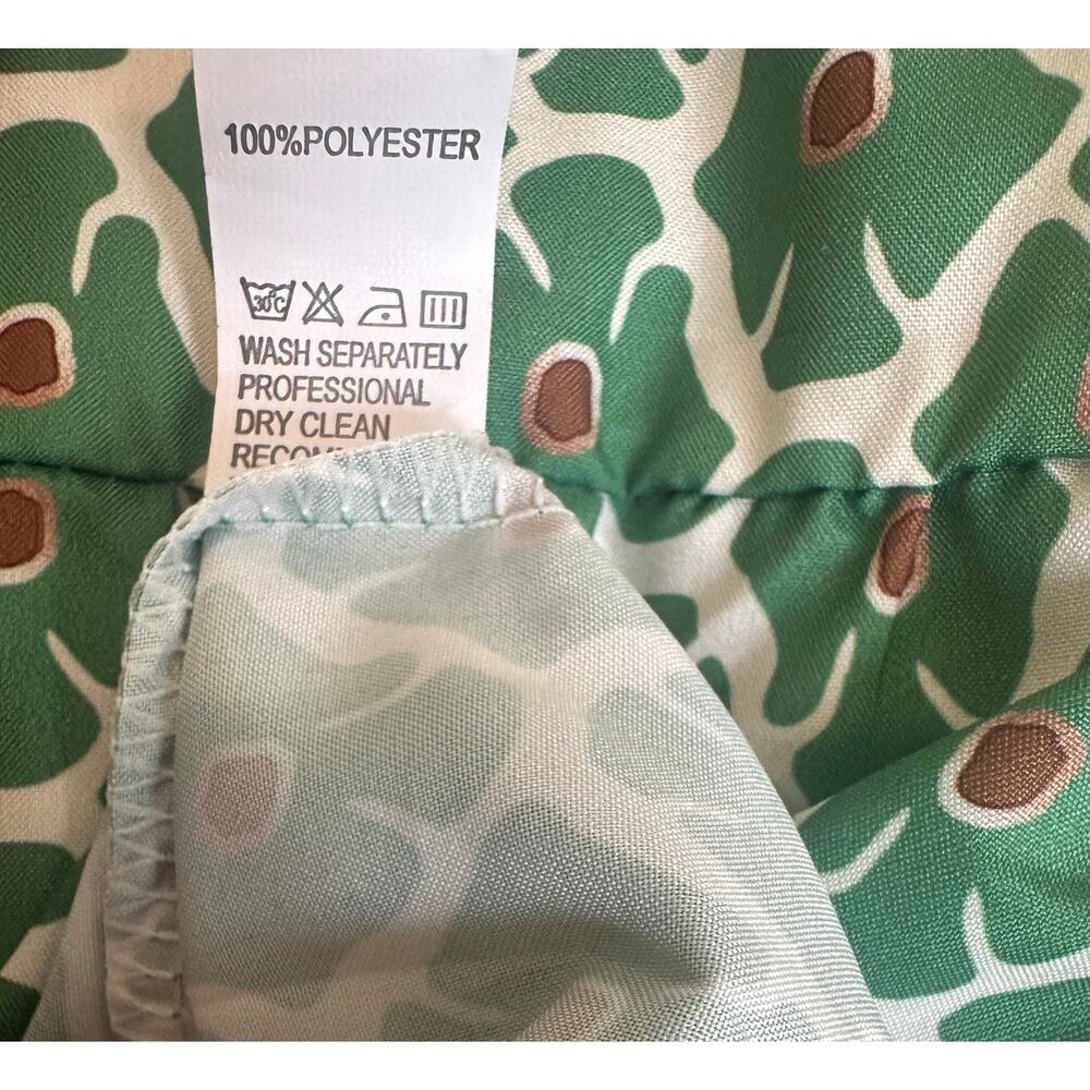 2X Green Geometric Maxi Dress Bubble Sleeve Tiered Boho Plus Size - Picture 2 of 12